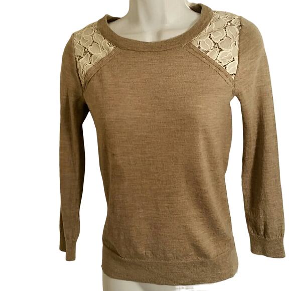 J. Crew Merino Wool Sweater with Lace. XS - Picture 1 of 4